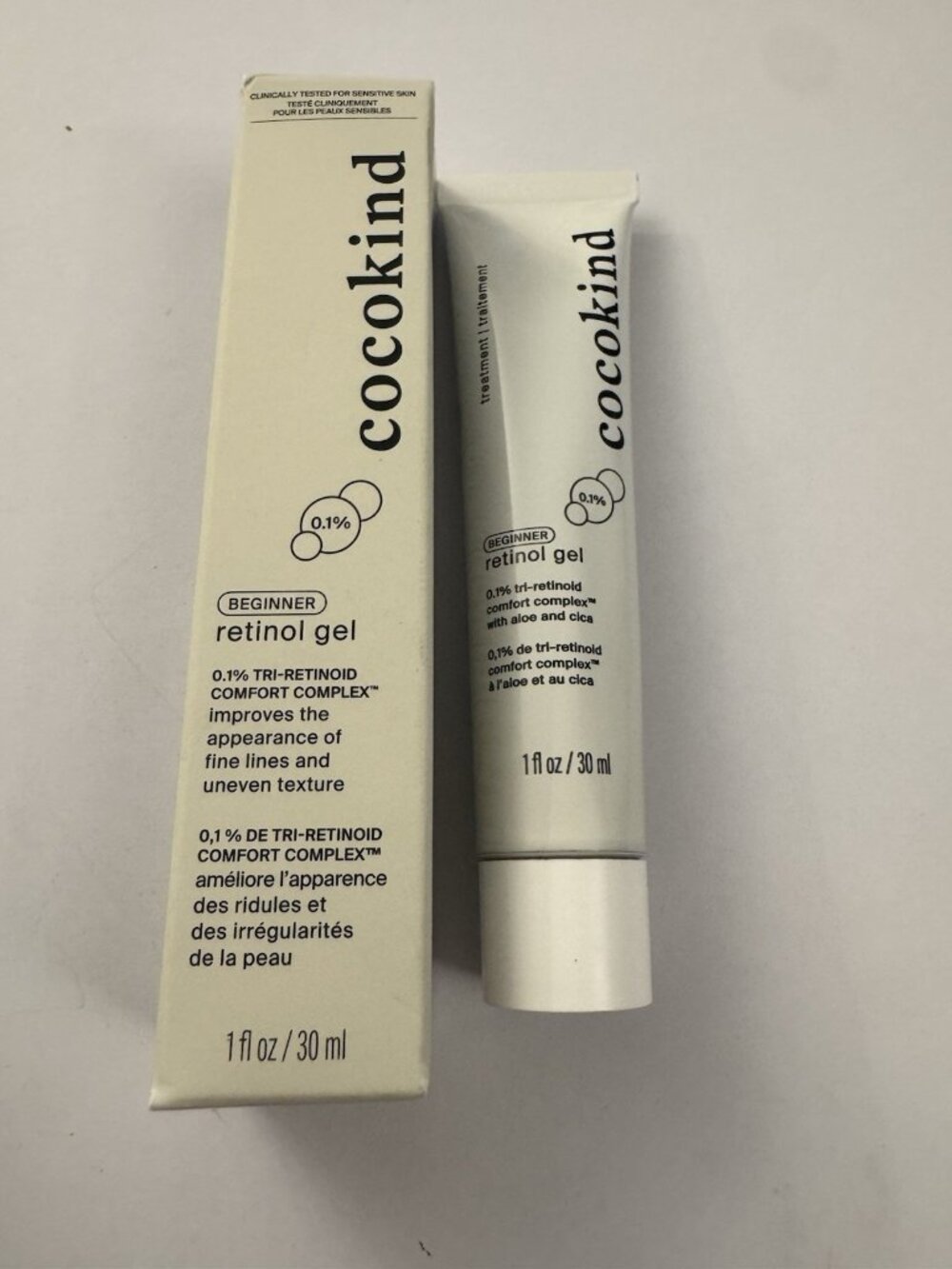 New Cocokind Beginner Retinol Gel 0.1% Fine Lines Uneven Texture 1 oz D14